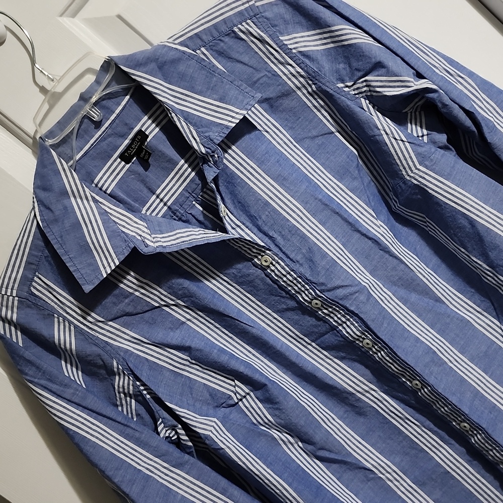 Talbots 2Xp white stripes shirt